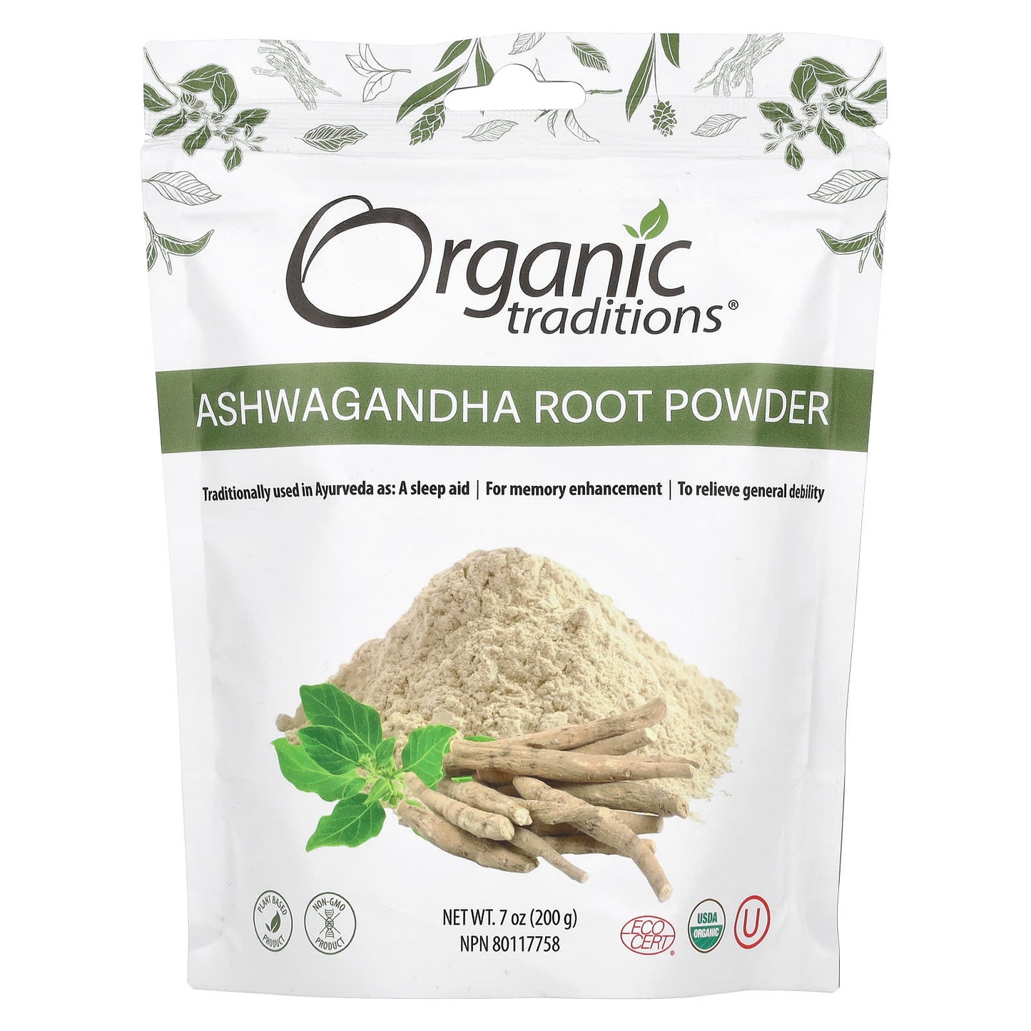 Organic Traditions, Ashwagandha Root Powder, 7 oz (200 g) - Image 1