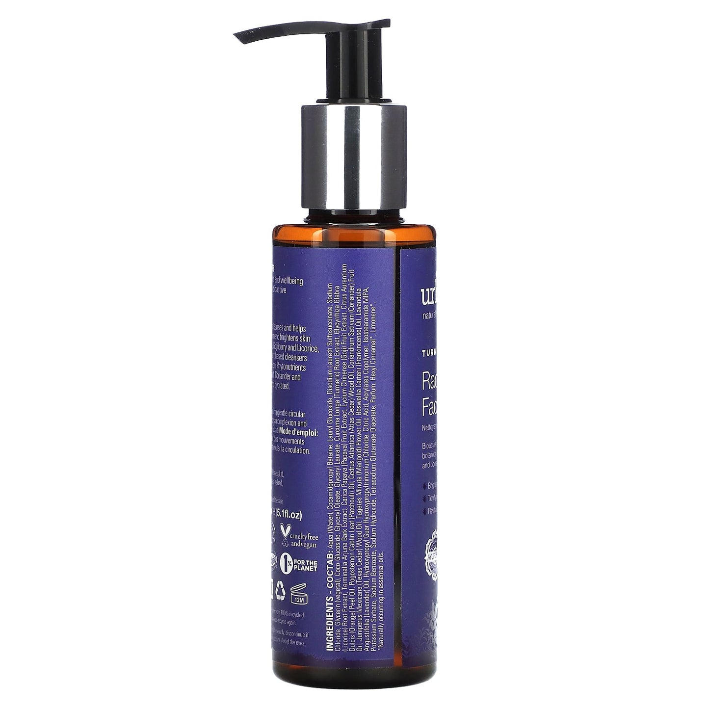 Urban Veda, Radiance Facial Wash, Turmeric + Papaya, 5.1 fl oz (150 ml) - Image 2