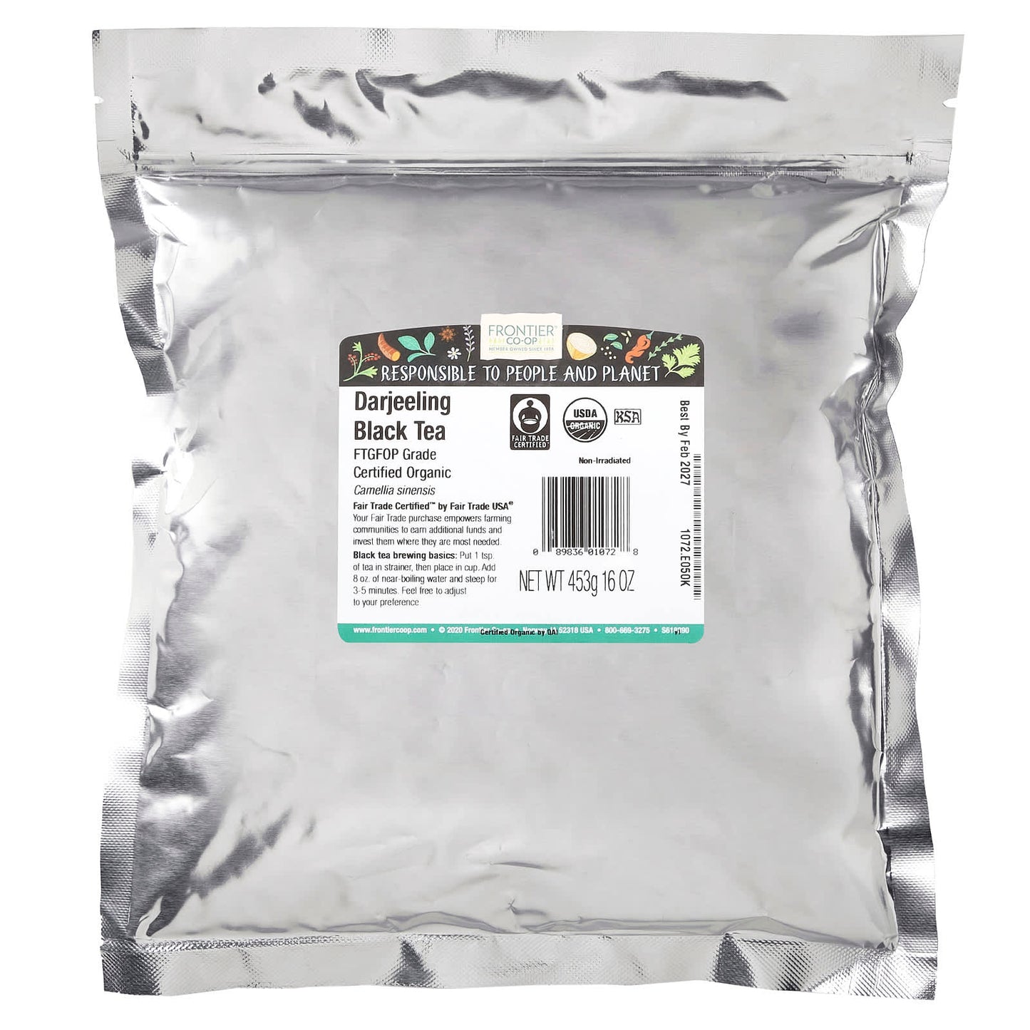 Organic Darjeeling Black Tea, 16 oz, USDA Certified, Fair Trade - Image 2