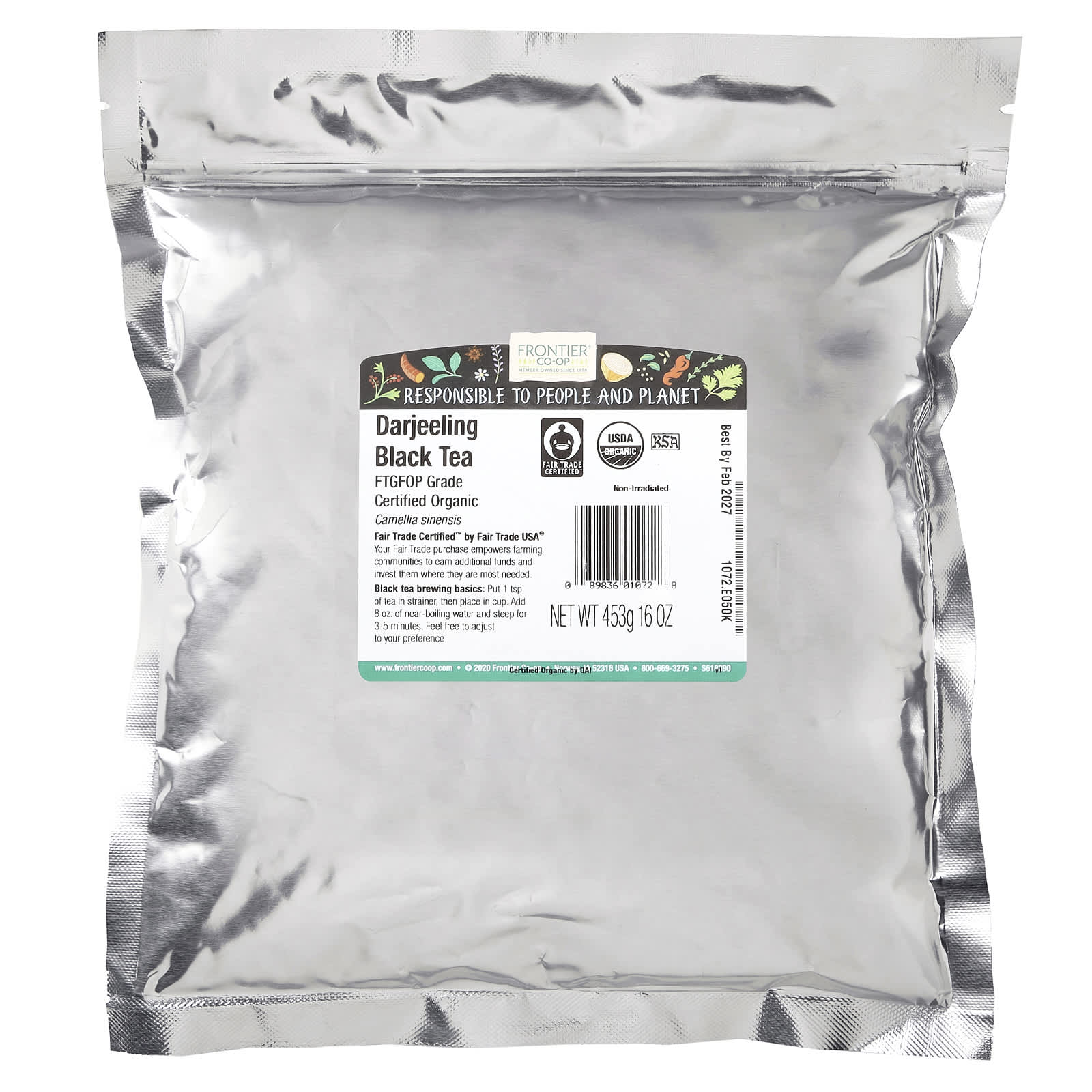 Organic Darjeeling Black Tea, 16 oz, USDA Certified, Fair Trade - Image 2