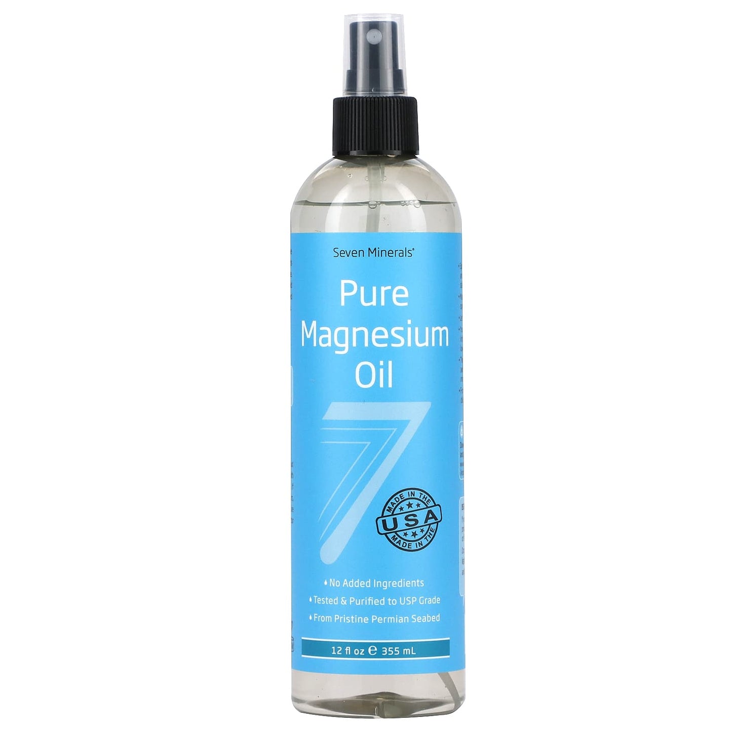 Seven Minerals, Pure Magnesium Oil, 12 fl oz (355 ml) - Image 1