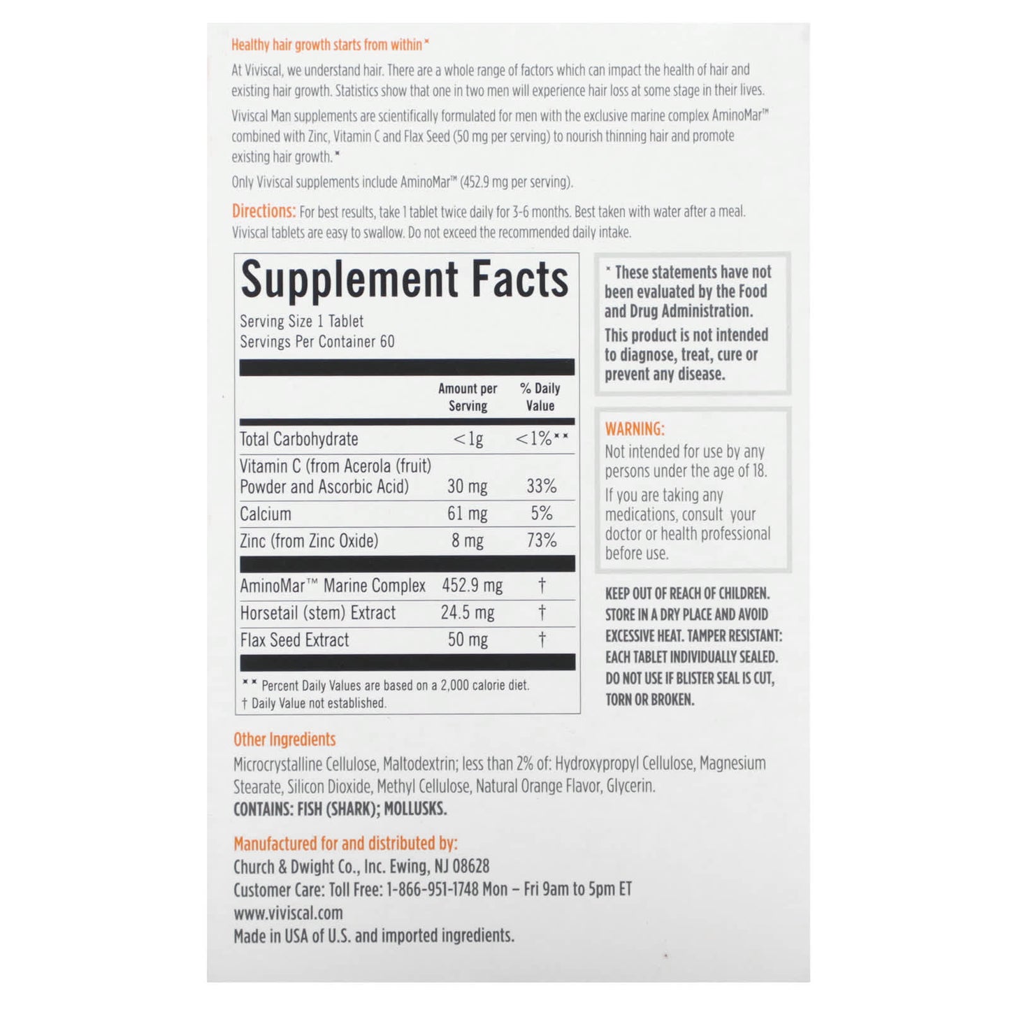 Viviscal, Man, Advanced Hair Health, 60 Tablets - Image 2