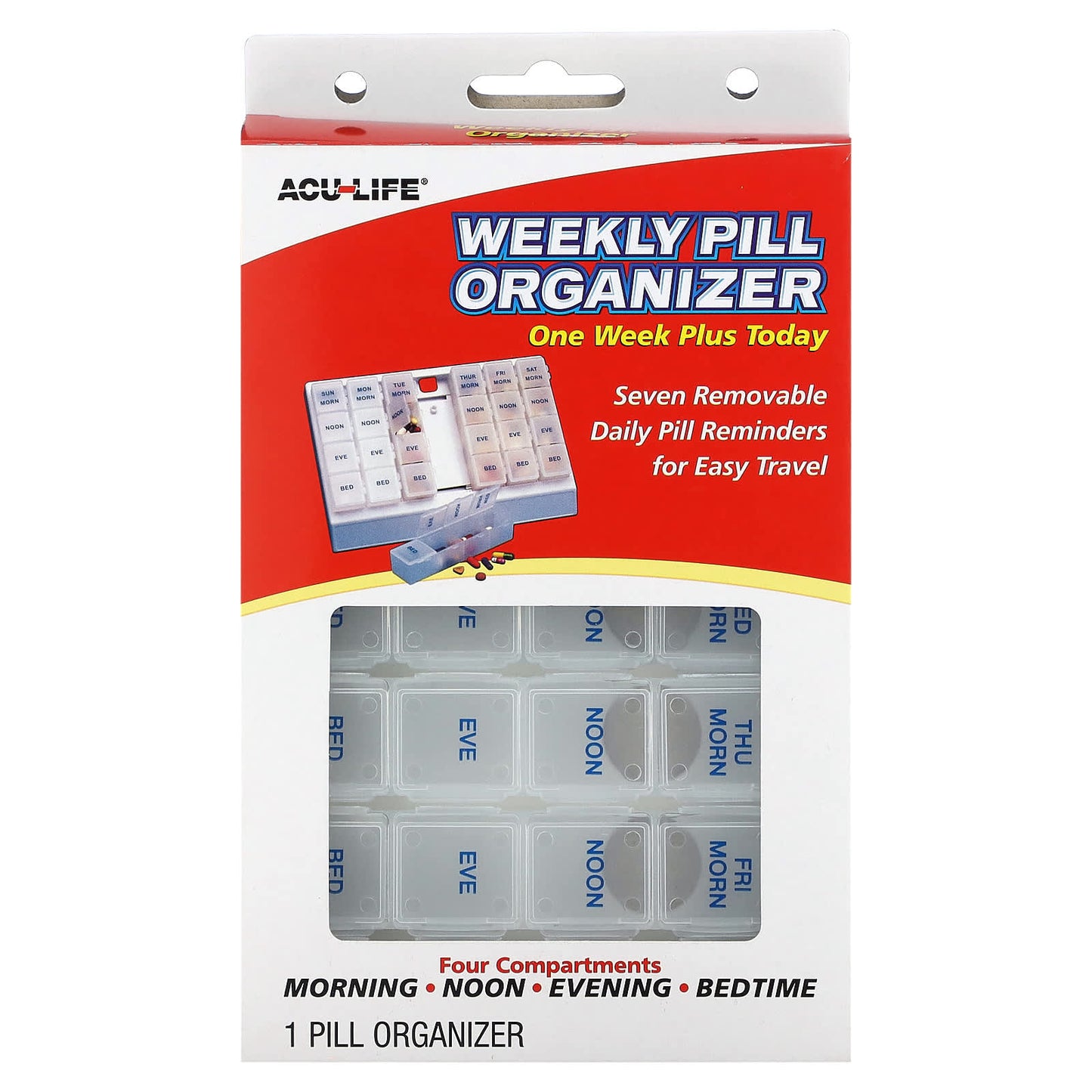 Ezy Dose One Week Pill Organizer with Removable Daily Compartments - Image 1