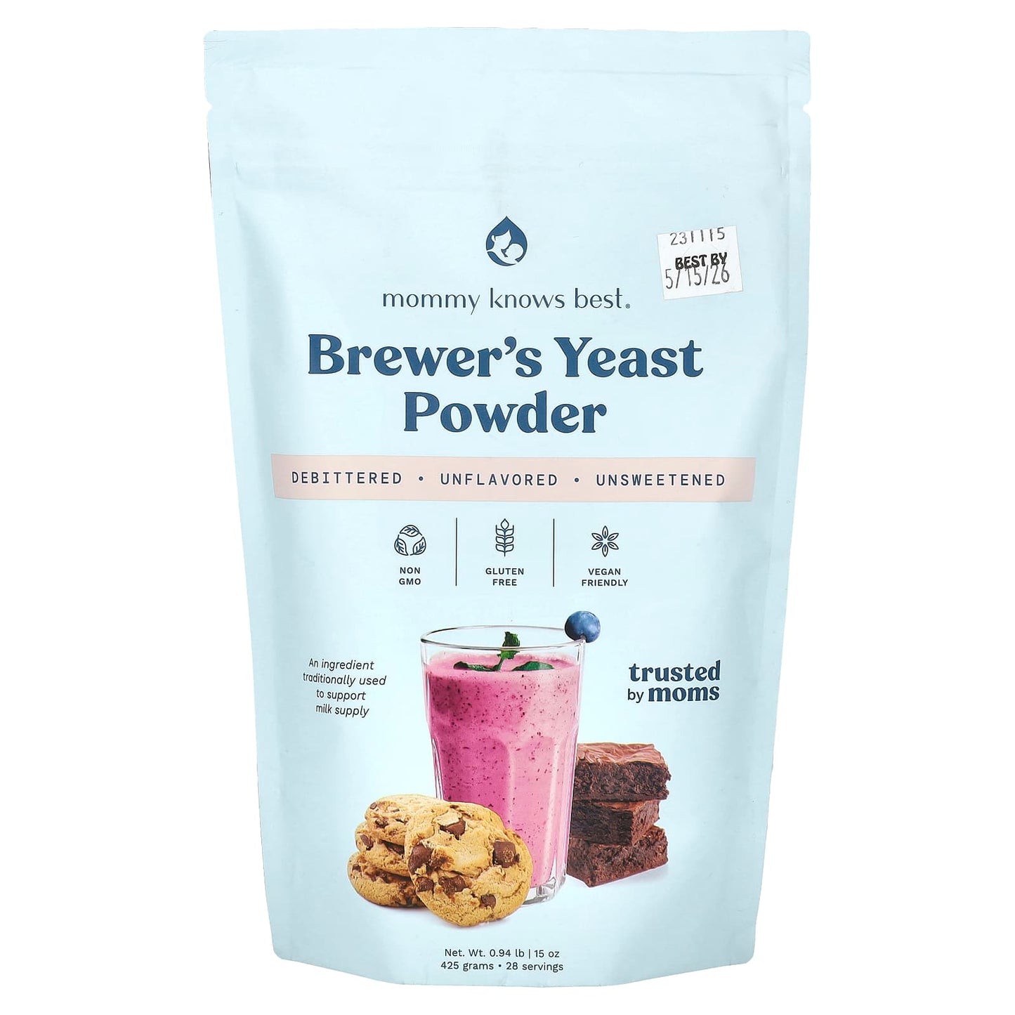 Mommy Knows Best, Brewer's Yeast Powder, Unflavored, 0.94 lb (15 oz) - Image 1