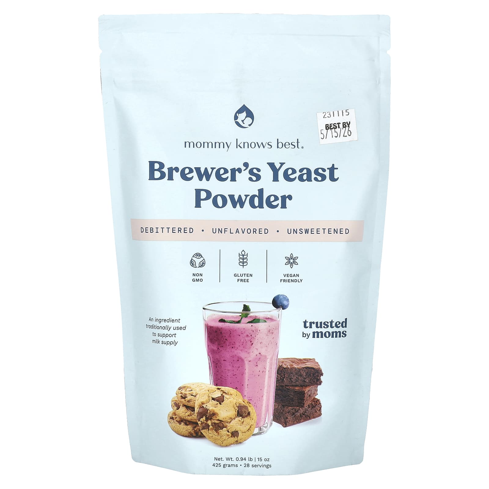 Mommy Knows Best, Brewer's Yeast Powder, Unflavored, 0.94 lb (15 oz) - Image 1