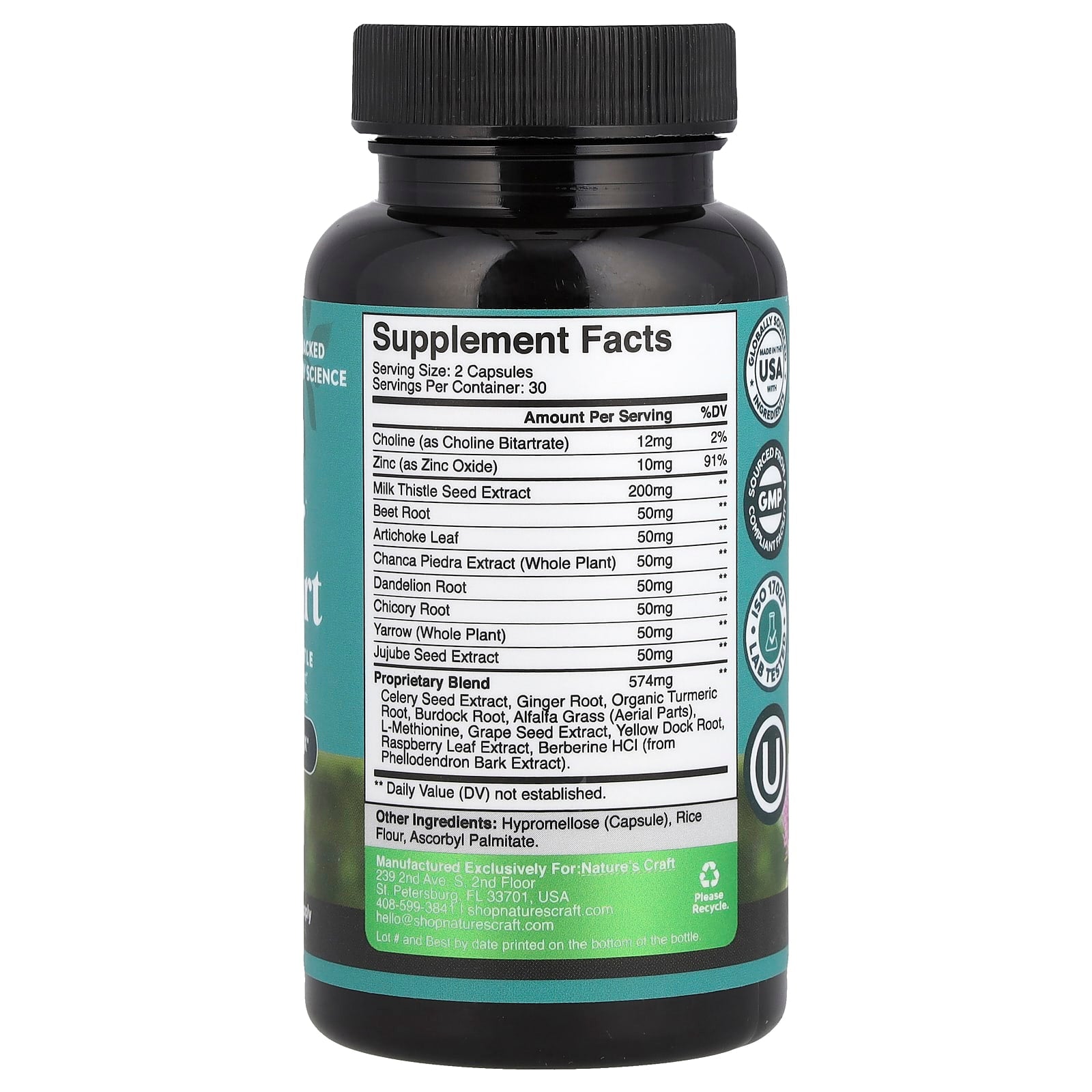Nature's Craft, Liver Support with Milk Thistle, 60 Capsules