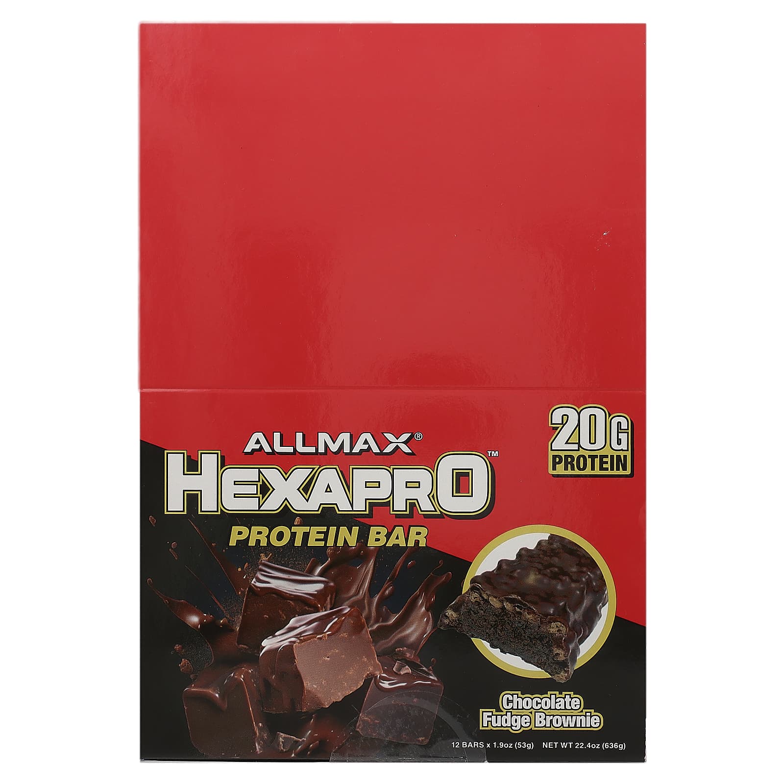 ALLMAX, Hexapro™, Protein Bar, Chocolate Fudge Brownie, 12 Bars, 1.9 oz (53 g) Each