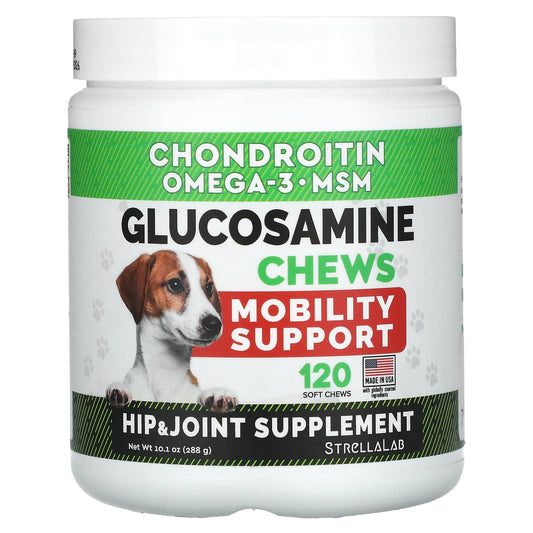 StrellaLab, Glucosamine Chews, For Dogs and Cats, 120 Soft Chews, 10.1 oz (288 g) - Image 1