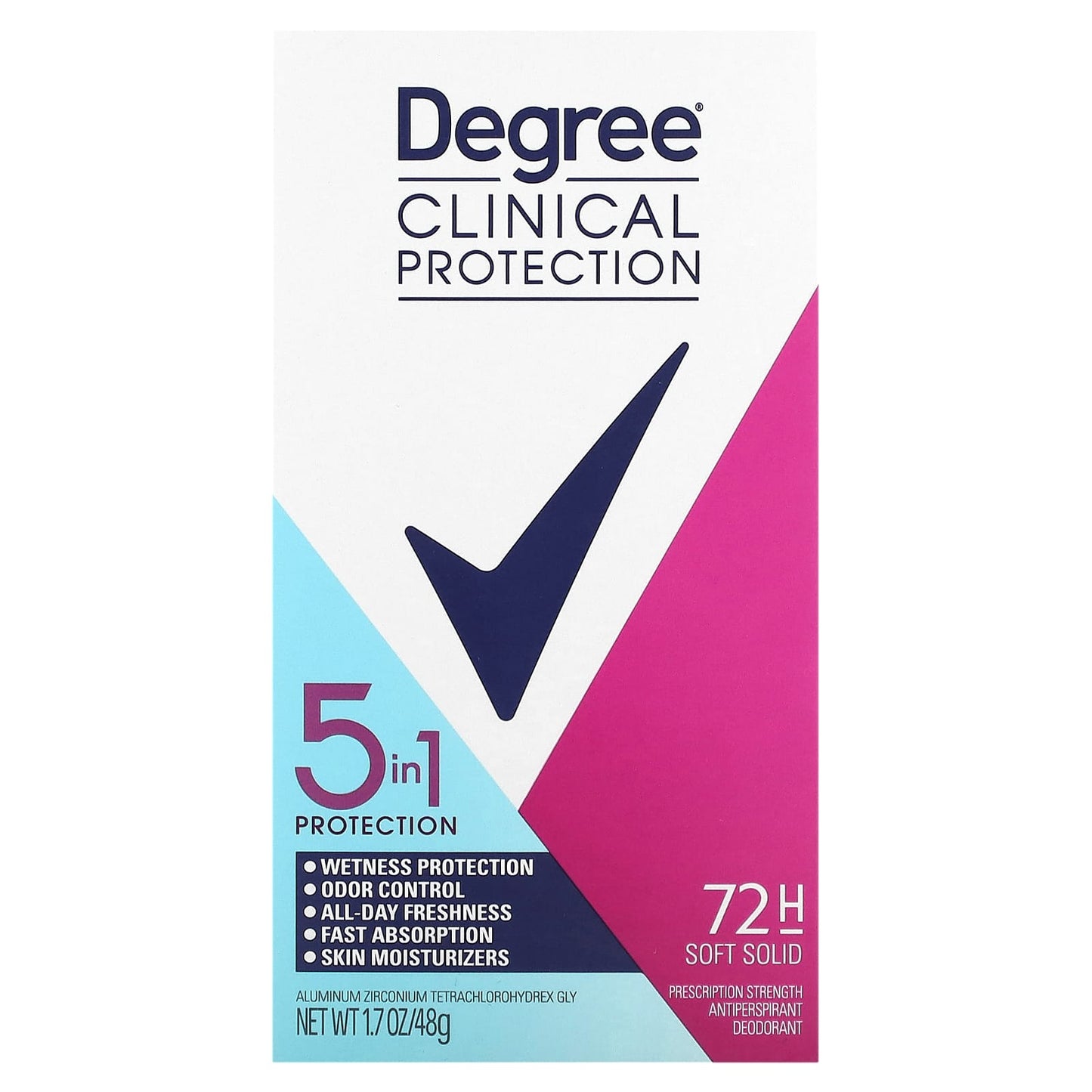 Degree Clinical Protection 72 Hour Antiperspirant Deodorant, Soft Solid, 1.7 oz - Image 1