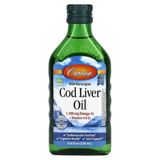 Wild Norwegian Cod Liver Oil by Carlson - Omega-3s & Vitamins A & D3 - Image 1