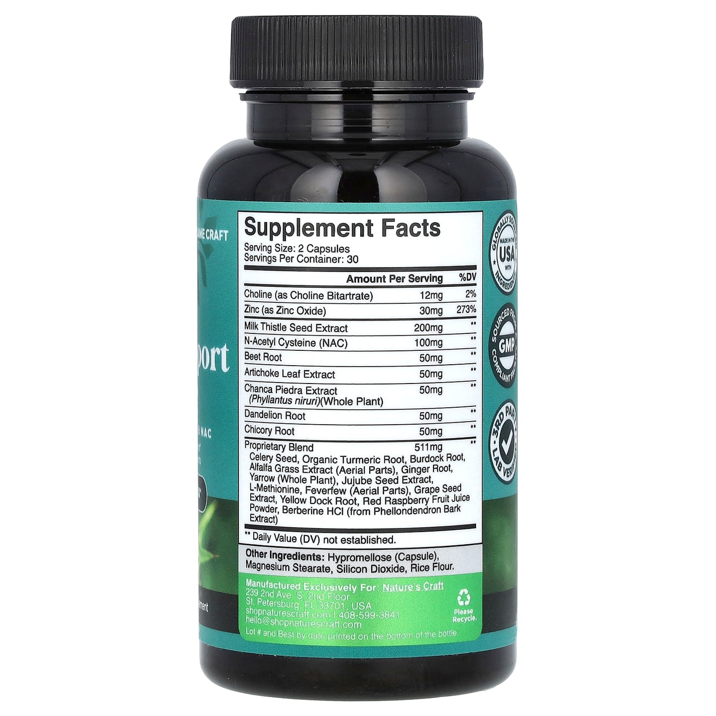 Nature's Craft, Liver Support + NAC with Milk Thistle, 60 Capsules - Image 2