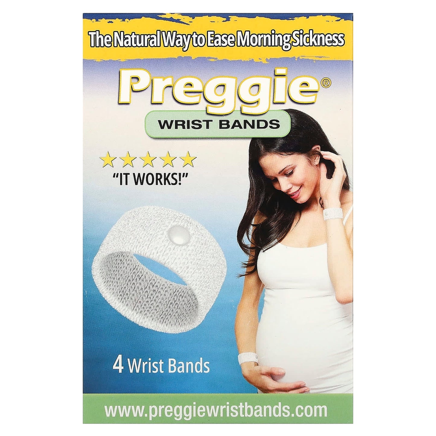 Preggie, Wrist Bands, White, 4 Wrist Bands - Image 1