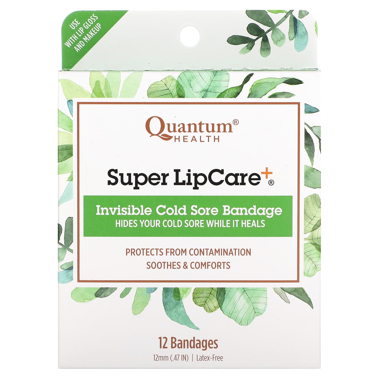 Quantum Health, Super LipCare+, Invisible Cold Sore Badges, 12 Bandages - Image 1
