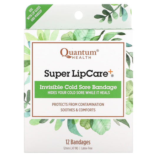 Quantum Health, Super LipCare+, Invisible Cold Sore Badges, 12 Bandages - Image 1