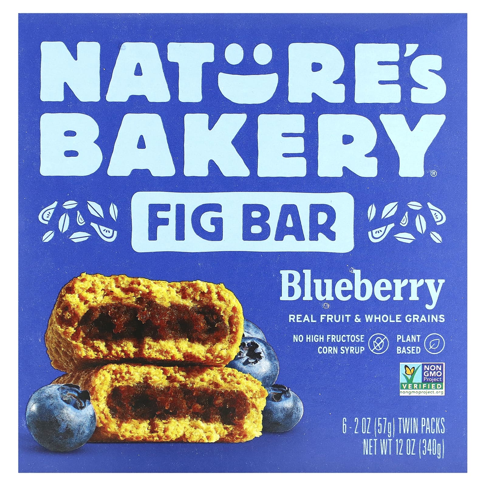 Nature's Bakery, Fig Bar, Blueberry, 6 Twin Packs, 2 oz (57 g) Each - Image 1
