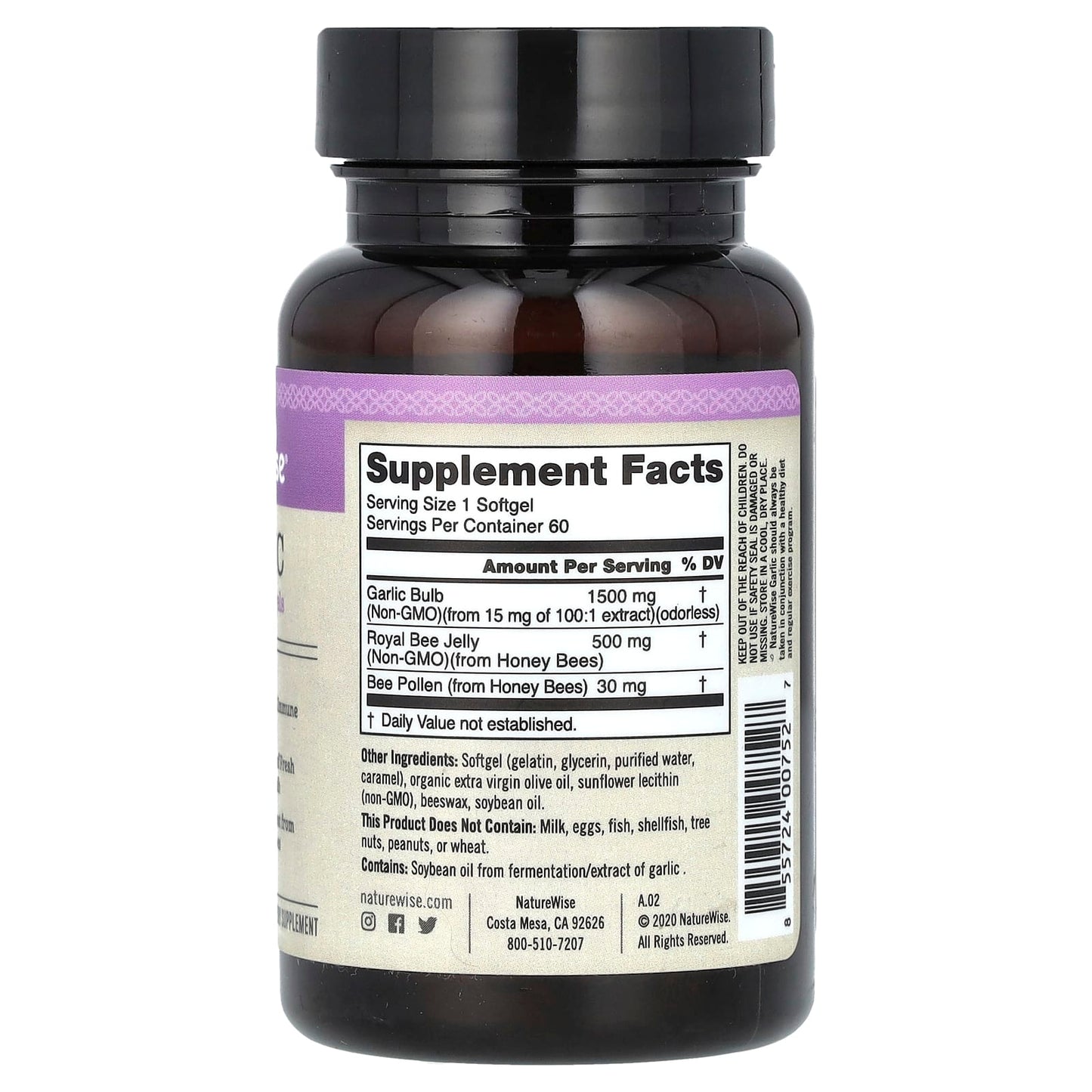 NatureWise, Garlic, 1,500 mg, 60 Softgels - Image 2