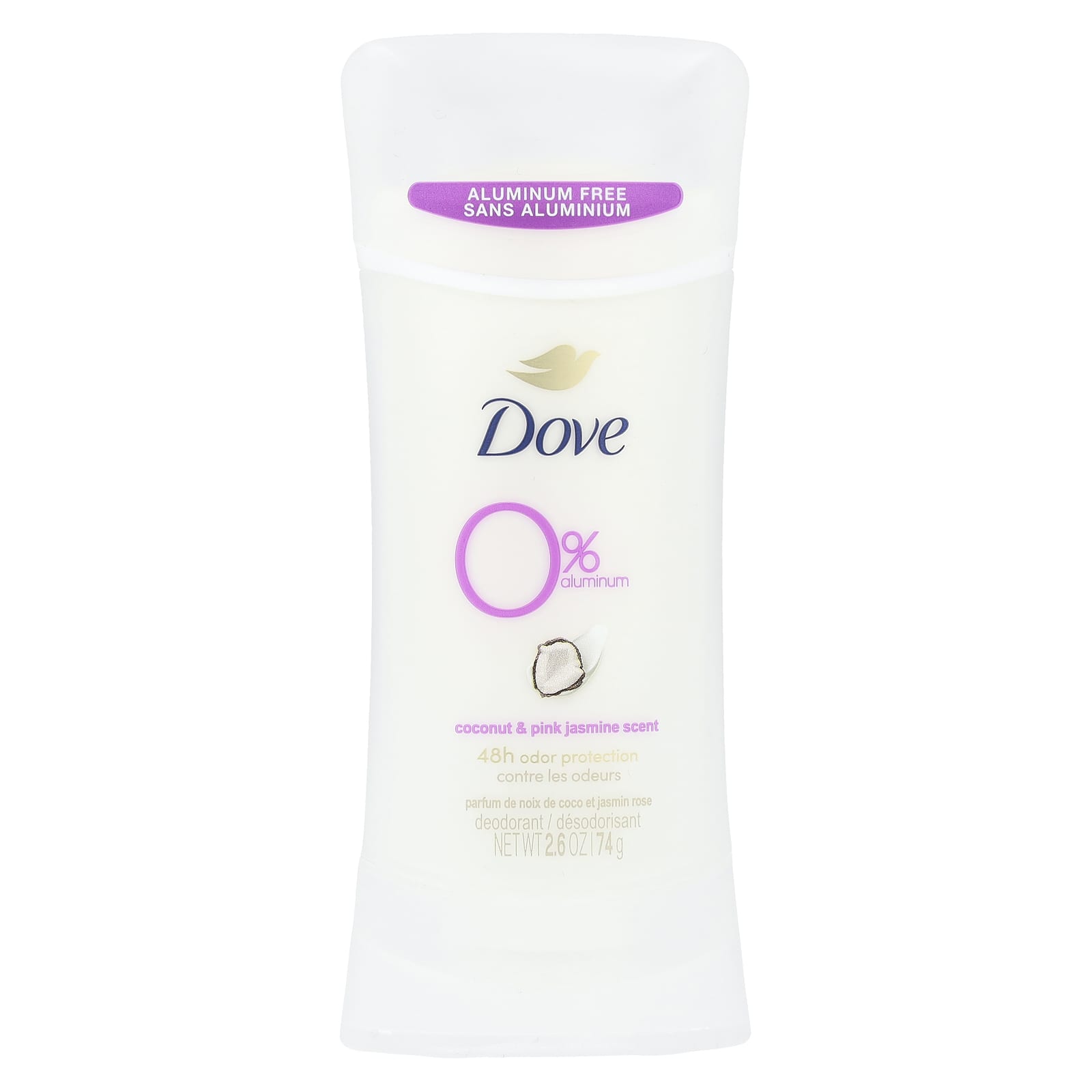 Dove Aluminum-Free Coconut & Pink Jasmine Deodorant, 2.6 oz - Image 1