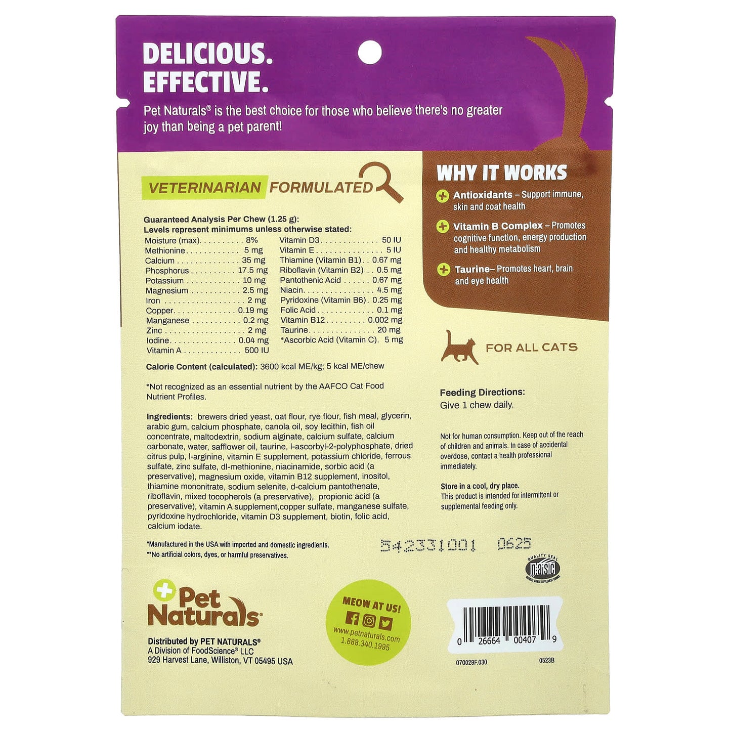 Pet Naturals, Daily Multi, For Cats, All Sizes, 30 Chews, 1.32 oz (37.5 g) - Image 2