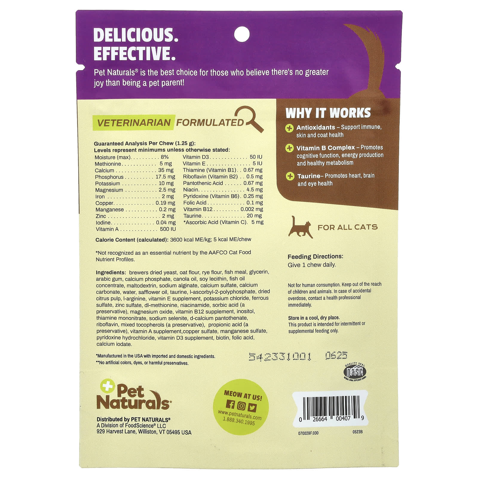 Pet Naturals, Daily Multi, For Cats, All Sizes, 30 Chews, 1.32 oz (37.5 g) - Image 2