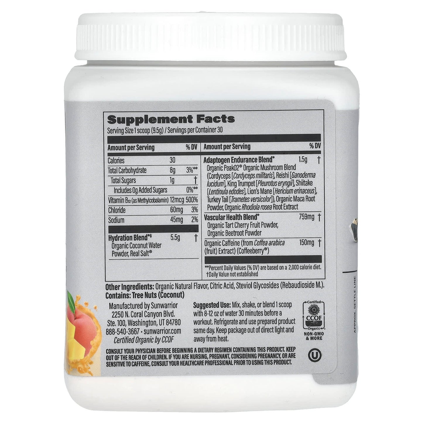 Sunwarrior, Sport, Active Energy Pre Workout, Peachy Mango, 10 oz (285 g) - Image 2