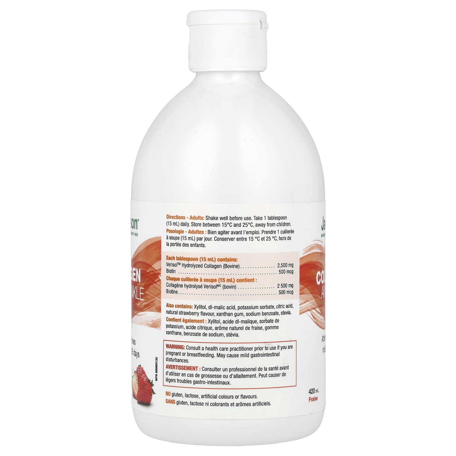 Jamieson Collagen Anti-Wrinkle Liquid, Strawberry, 420ml - Image 2