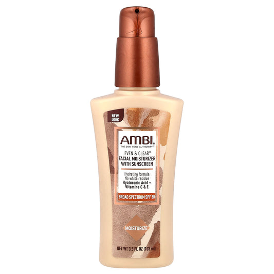 AMBI Even & Clear Facial Moisturizer with SPF 30, Hydrating & Non-Whitening - Image 1