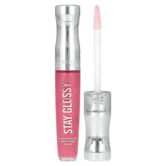 Rimmel London, Stay Glossy Lip Gloss, 140 Flower Power, 0.18 fl oz (5.5 ml) - Image 1