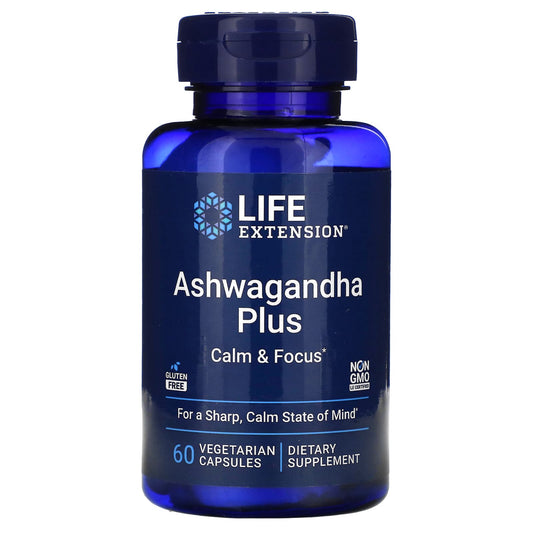 Life Extension, Ashwagandha Plus , 60 Vegetarian Capsules - Image 1