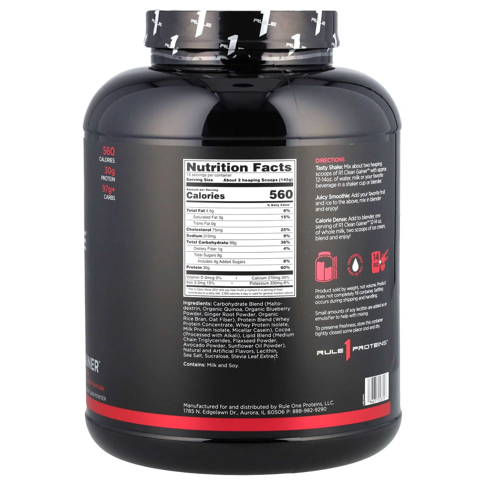 Rule One Proteins, Clean Gainer™, Chocolate Peanut Butter, 4.8 lb (2.18 kg) - Image 2