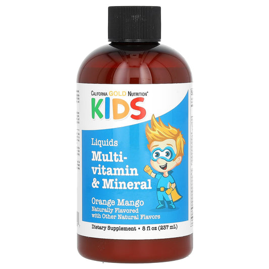 Liquid Multi-Vitamin & Mineral for Kids with Orange Mango Flavor, Calcium, and Vitamin B12 - Image 1