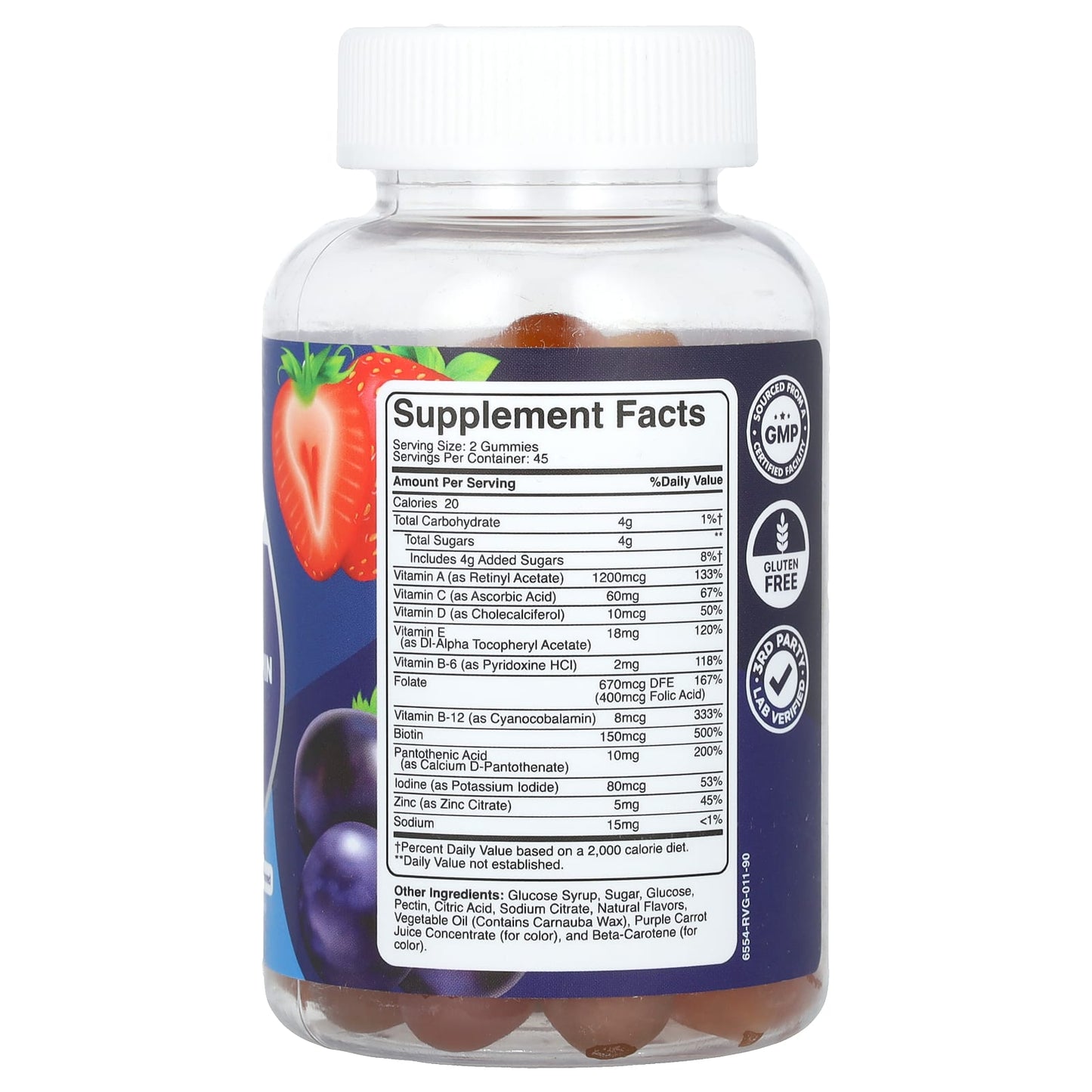 Phytoral, Men's Multivitamin Gummies, Orange, Cherry & Strawberry, 90 Gummies - Image 2