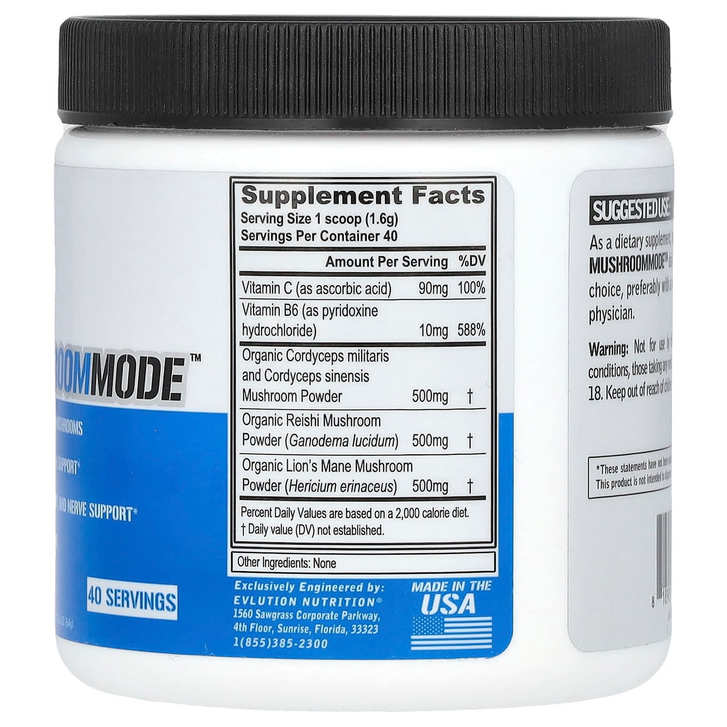 EVLution Nutrition MushroomMode Unflavored - Boost Immunity & Energy - Image 2