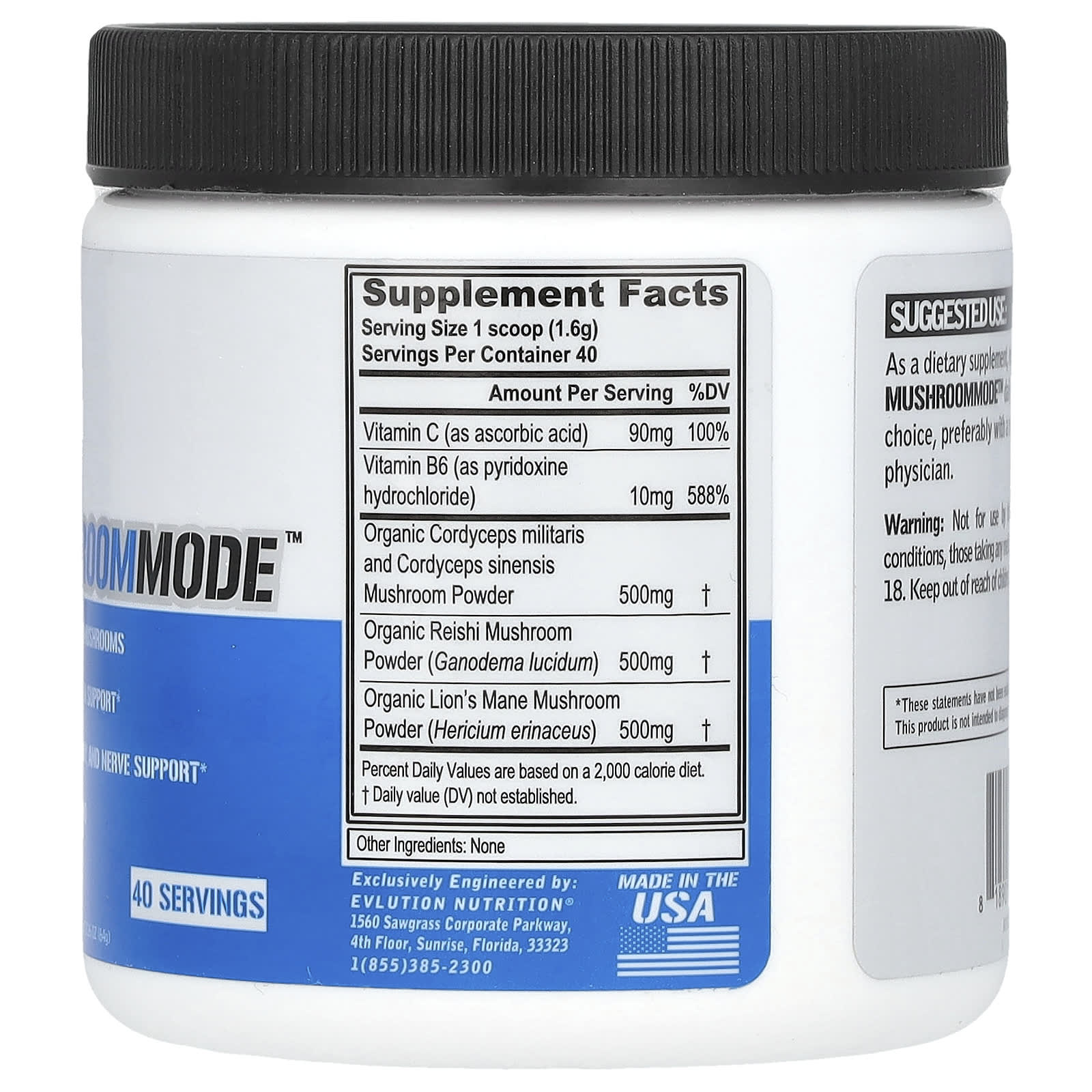EVLution Nutrition MushroomMode Unflavored - Boost Immunity & Energy - Image 2