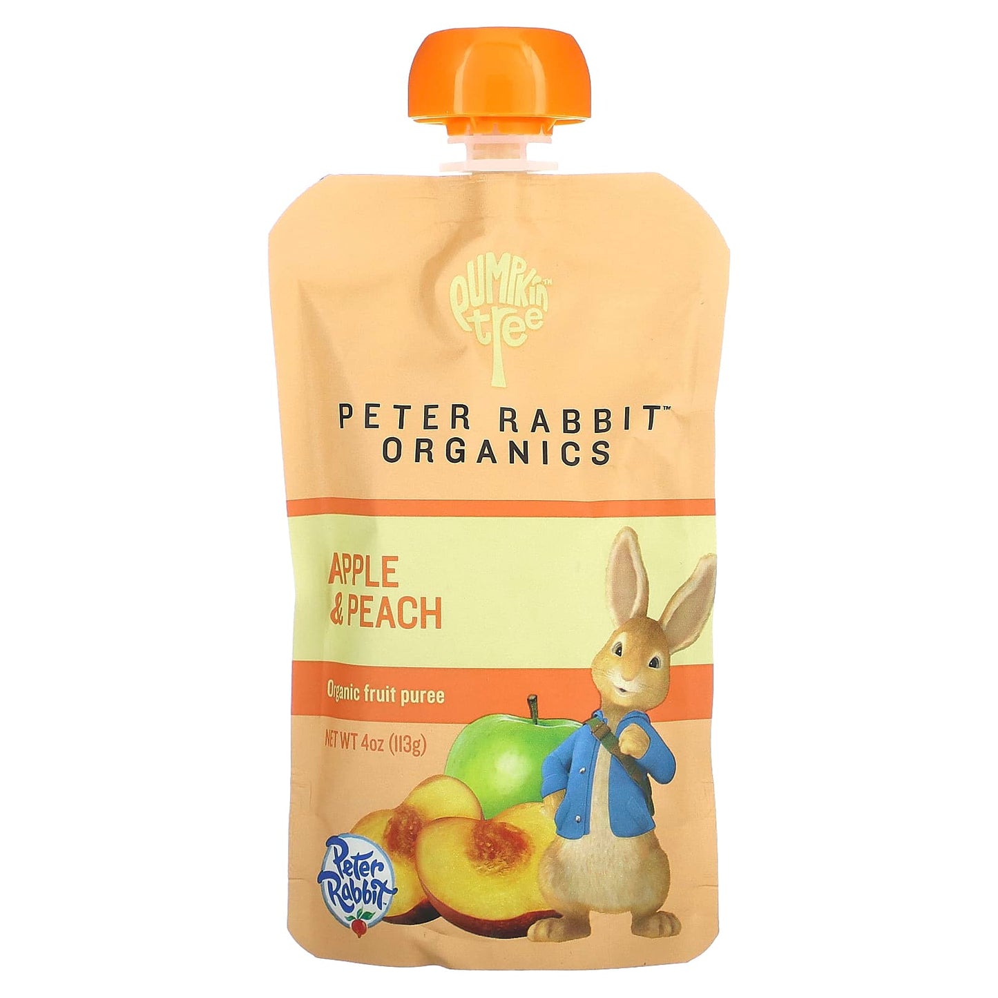 Pumpkin Tree Organics, Peter Rabbit Organics, Organic Fruit Puree, Apple & Peach, 4 oz (113 g) - Image 1