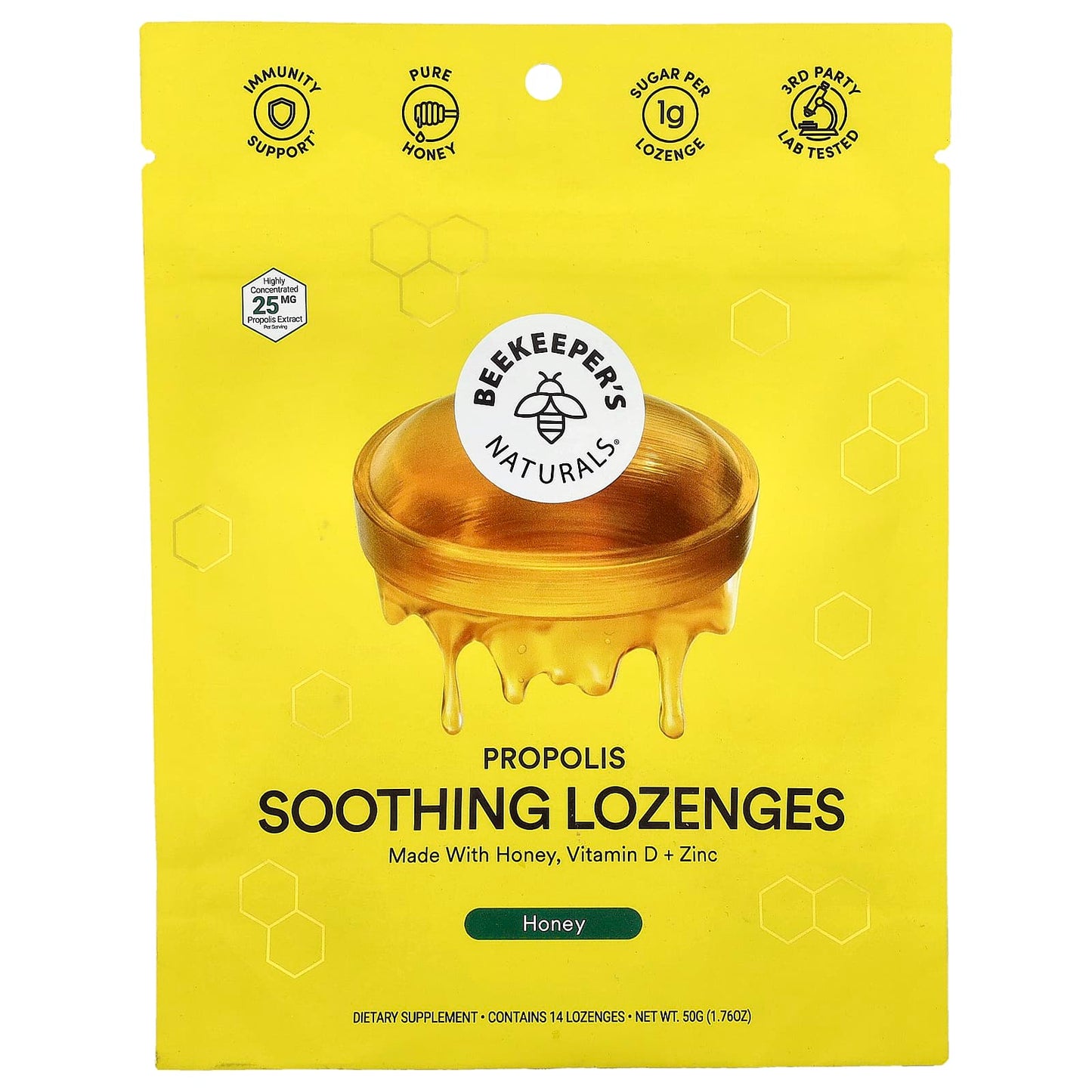Beekeeper's Naturals Propolis Lozenges for Immunity Support - Image 1