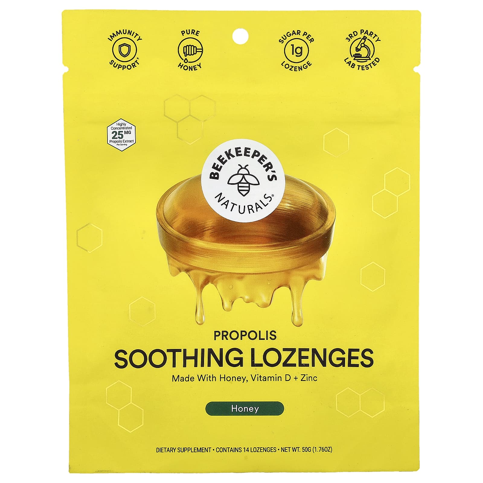 Beekeeper's Naturals Propolis Lozenges for Immunity Support - Image 1