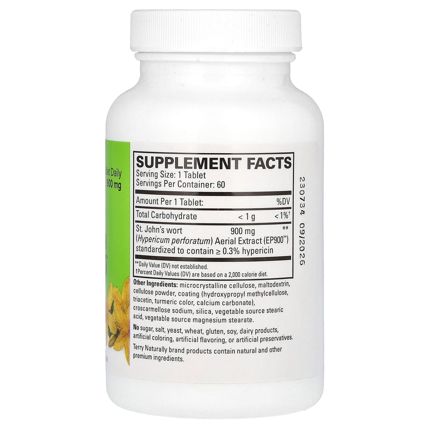 Terry Naturally, St. John's Wort 900, 900 mg, 60 Tablets - Image 2