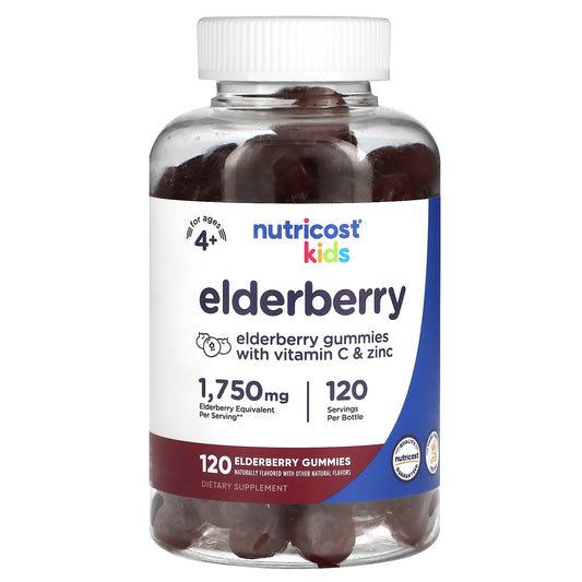 Nutricost, Kids, Elderberry, Ages 4+, 1,750 mg, 120 Gummies - Image 1