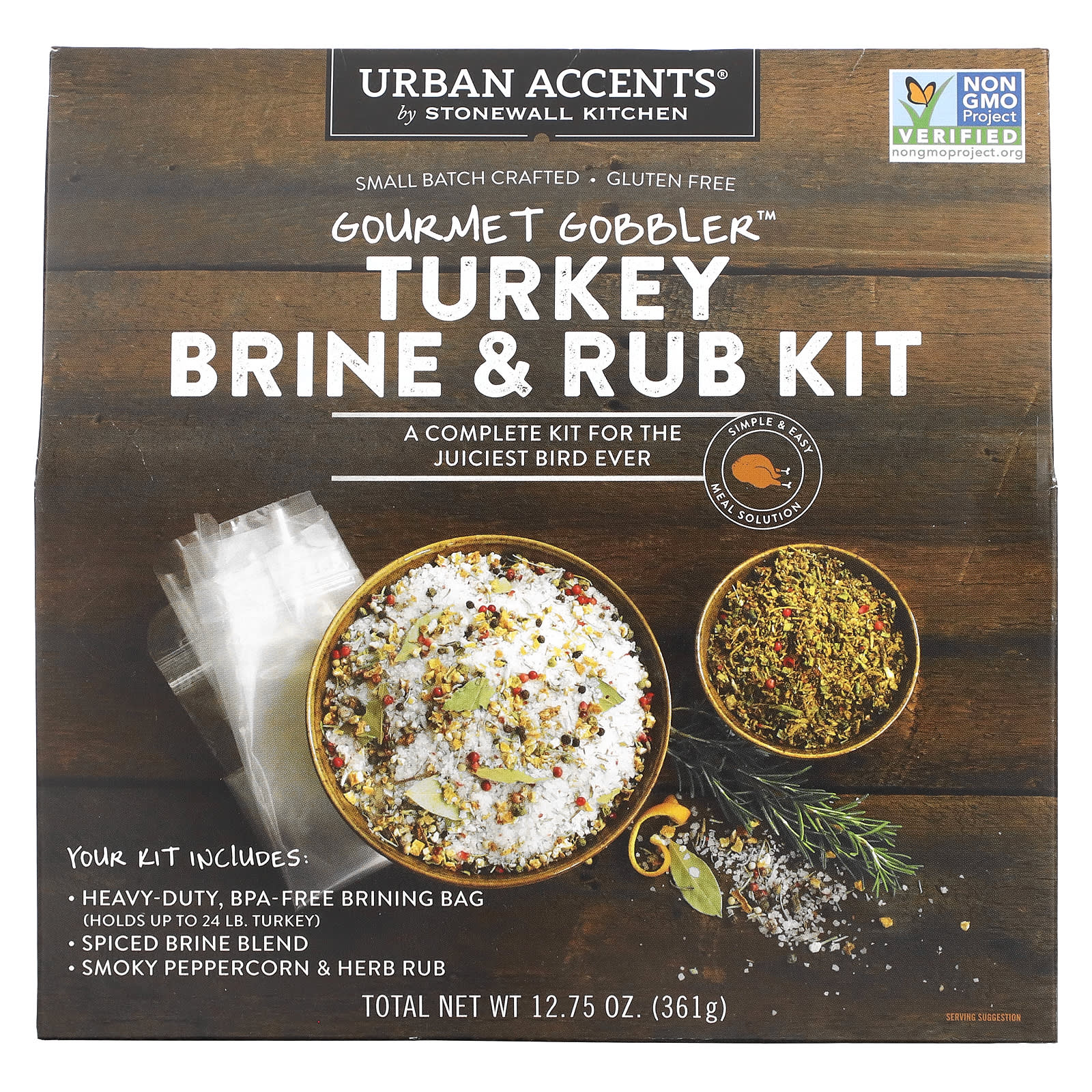 Urban Accents, Gourmet Gobbler, Turkey Brine & Rub Kit, 12.75 oz (361 g) - Image 1