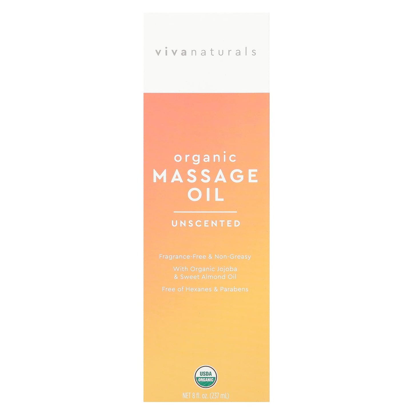 Viva Naturals, Organic Massage Oil, Unscented, 8 fl oz (237 ml) - Image 2