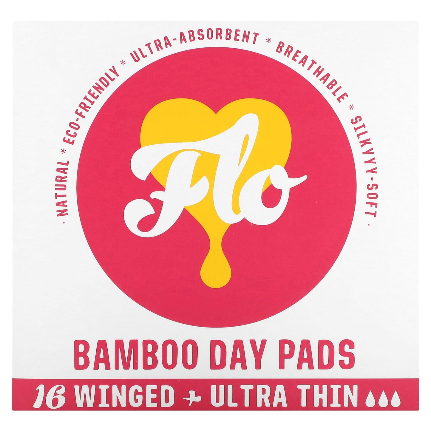 Here We Flo Bamboo Day Pads - Ultra Thin with Wings, Cruelty-Free - Image 1