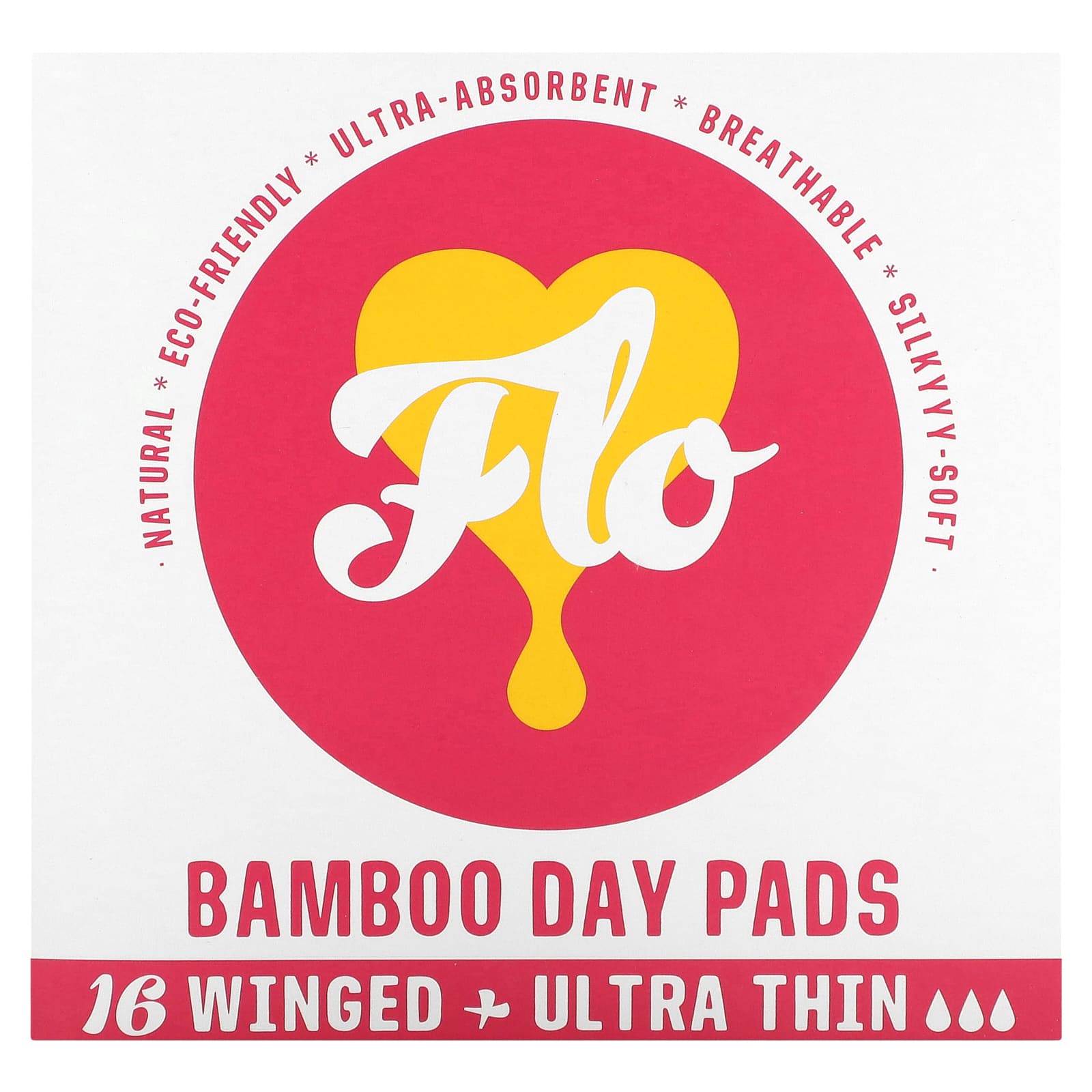 Here We Flo Bamboo Day Pads - Ultra Thin with Wings, Cruelty-Free - Image 1