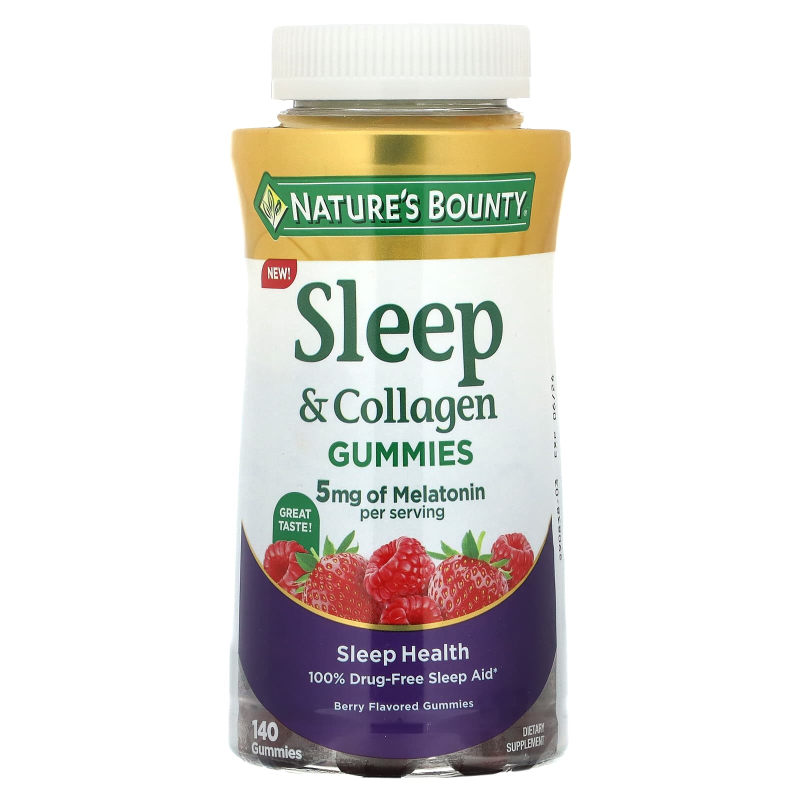 Nature's Bounty, Sleep & Collagen Gummies, Berry, 140 Gummies - Image 1