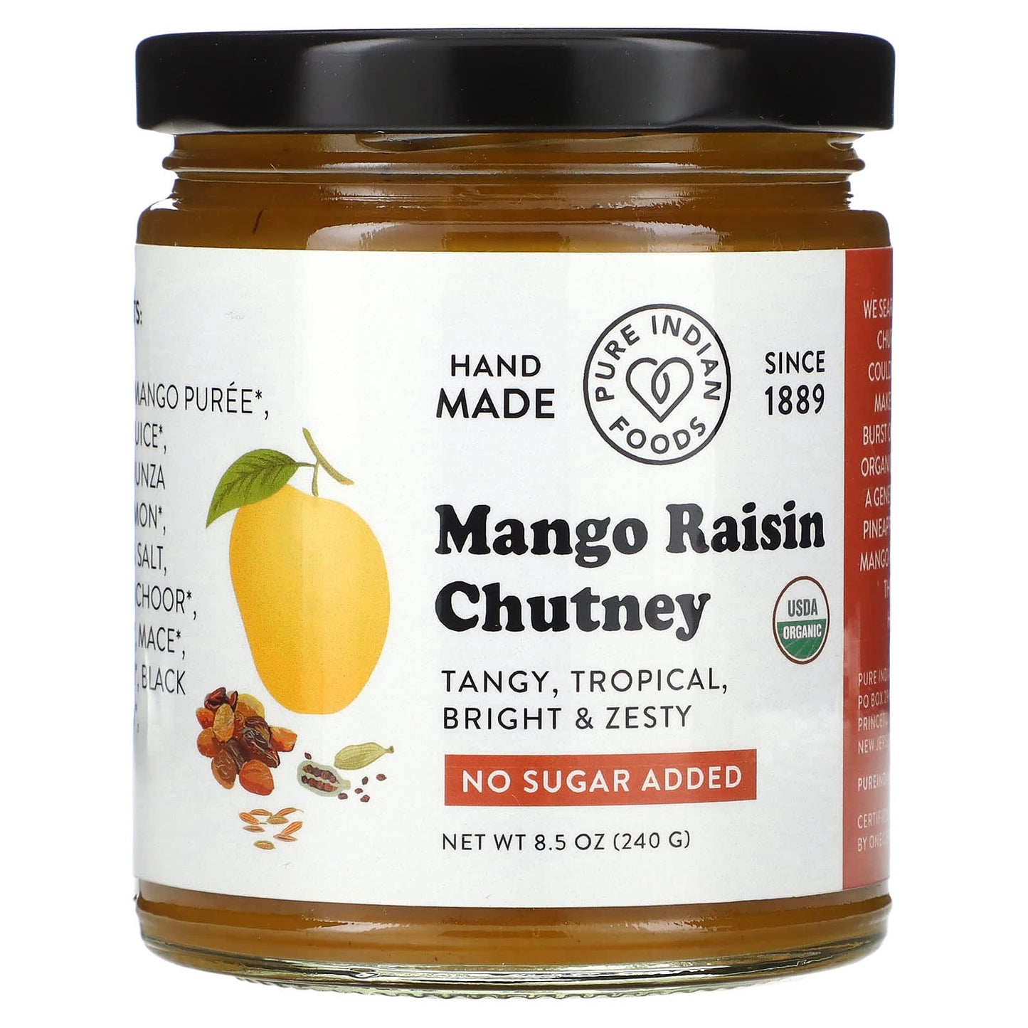 Pure Indian Foods, Mango Raisin Chutney, 8.5 oz (240 g) - Image 1
