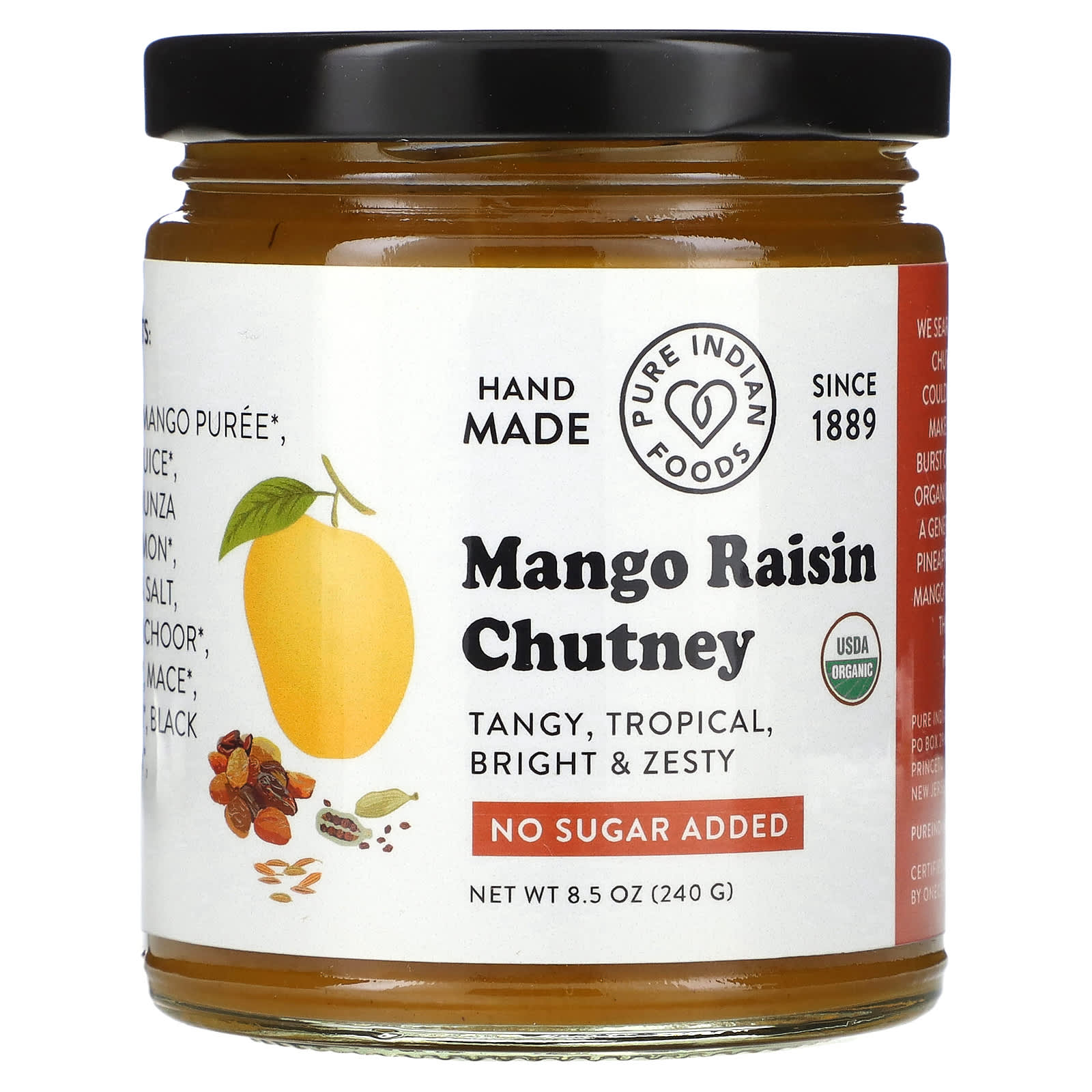 Pure Indian Foods, Mango Raisin Chutney, 8.5 oz (240 g) - Image 1