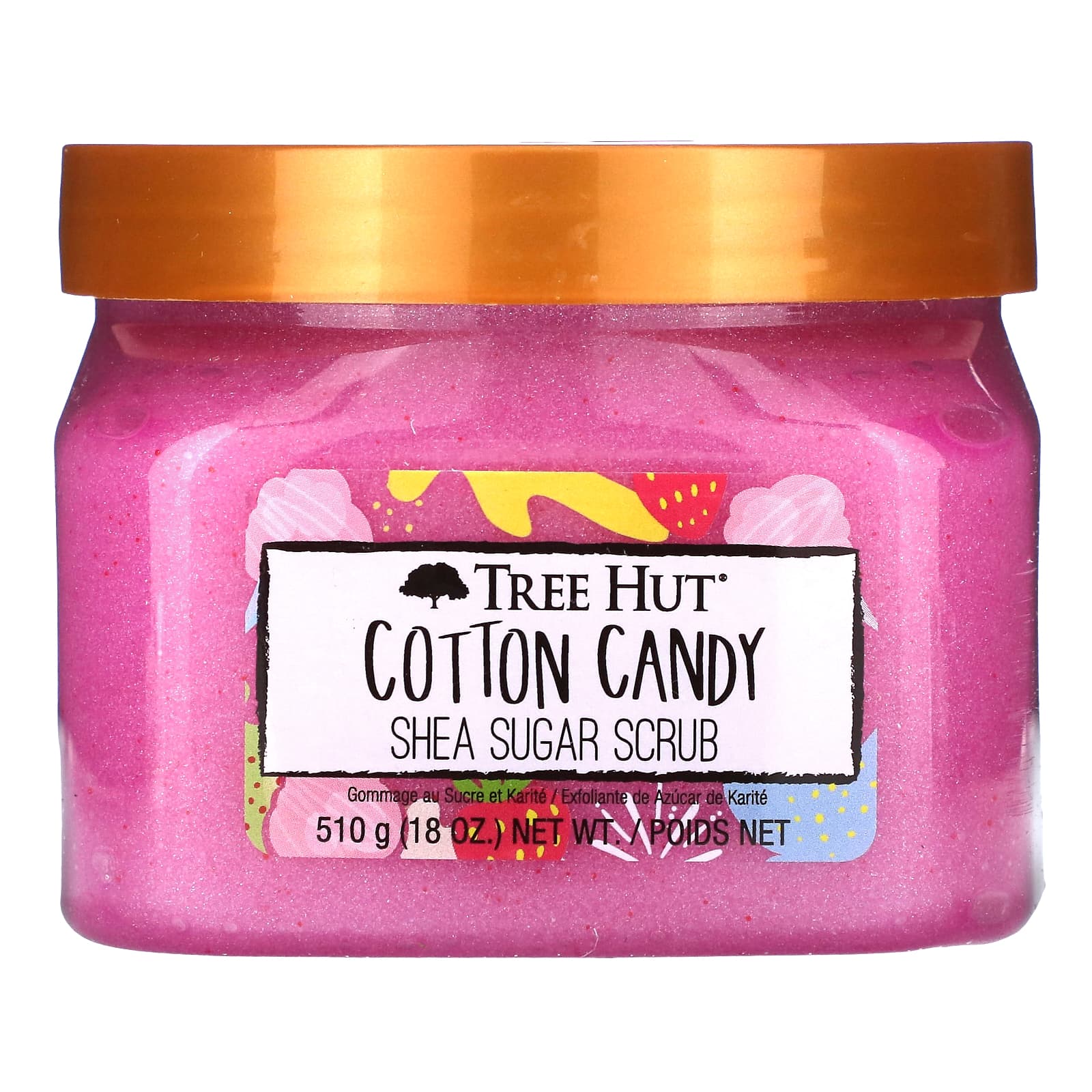 Tree Hut, Shea Sugar Scrub, Cotton Candy, 18 oz (510 g) - Image 1