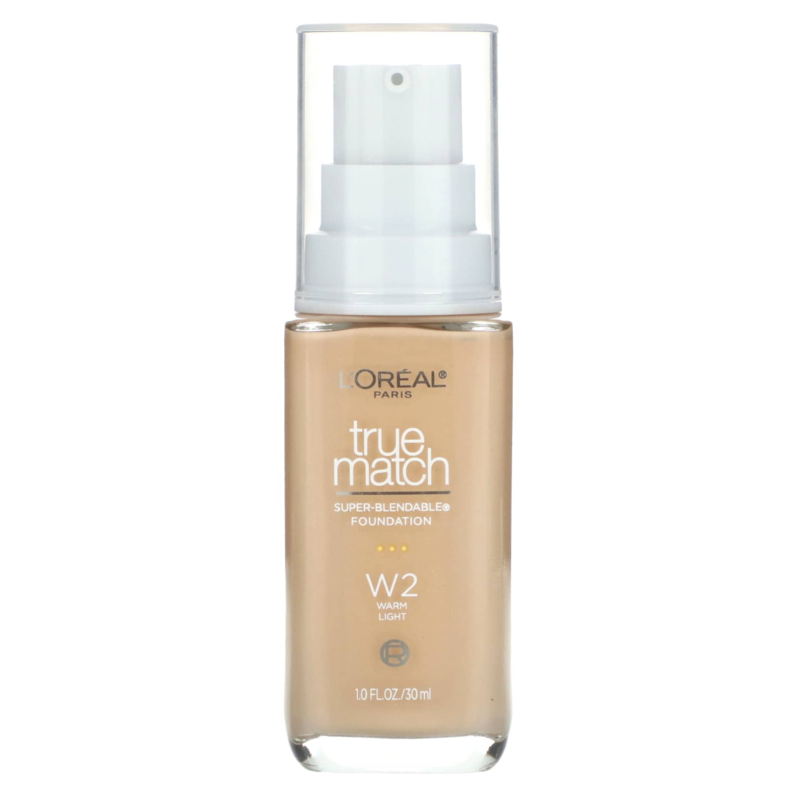 L'Oréal, True Match, Super-Blendable Foundation, W2 Warm Light, 1 fl oz (30 ml) - Image 1