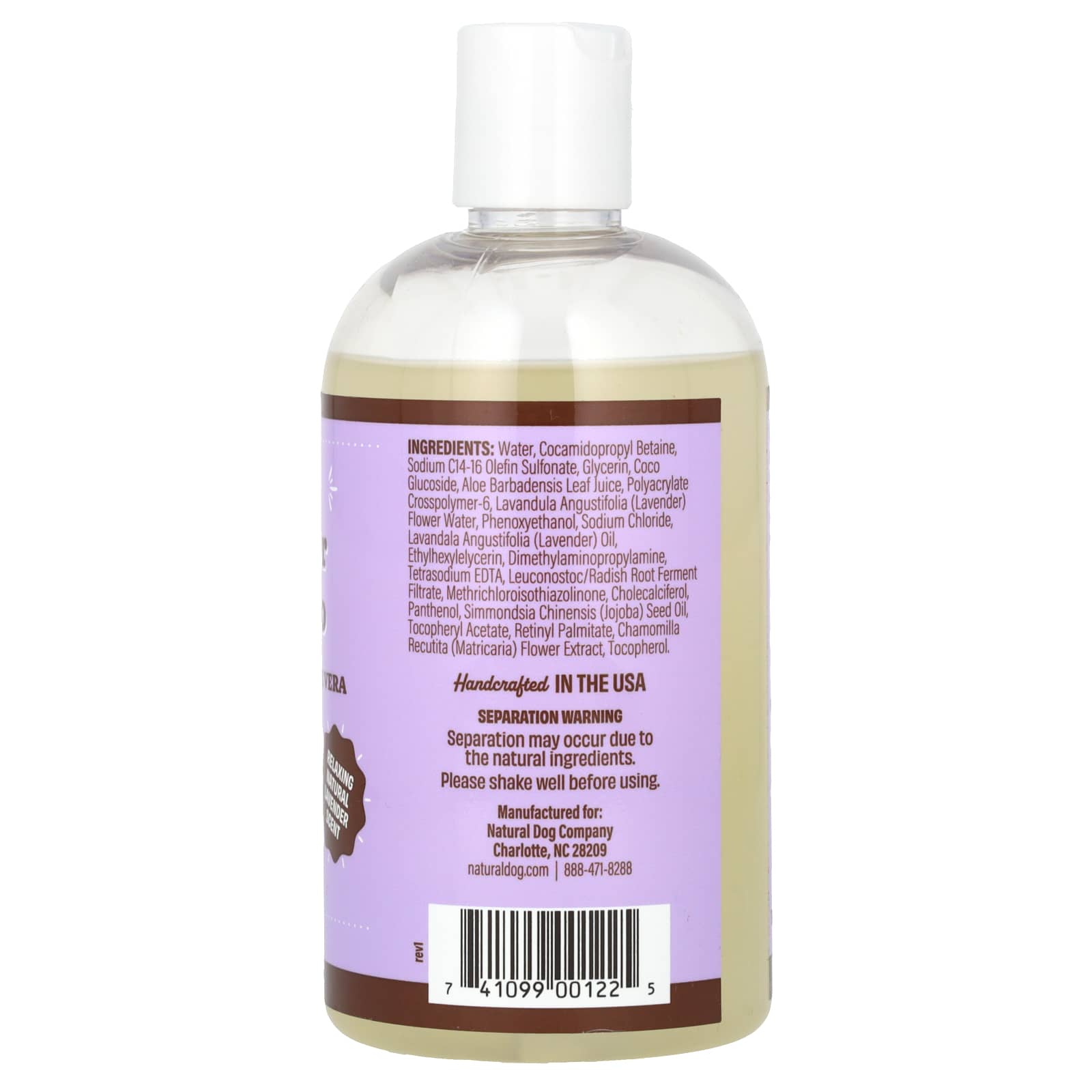 Natural Dog Company, Calming Lavender Shampoo with Chamomile, Aloe Vera, 12 fl oz (355 ml) - Image 2