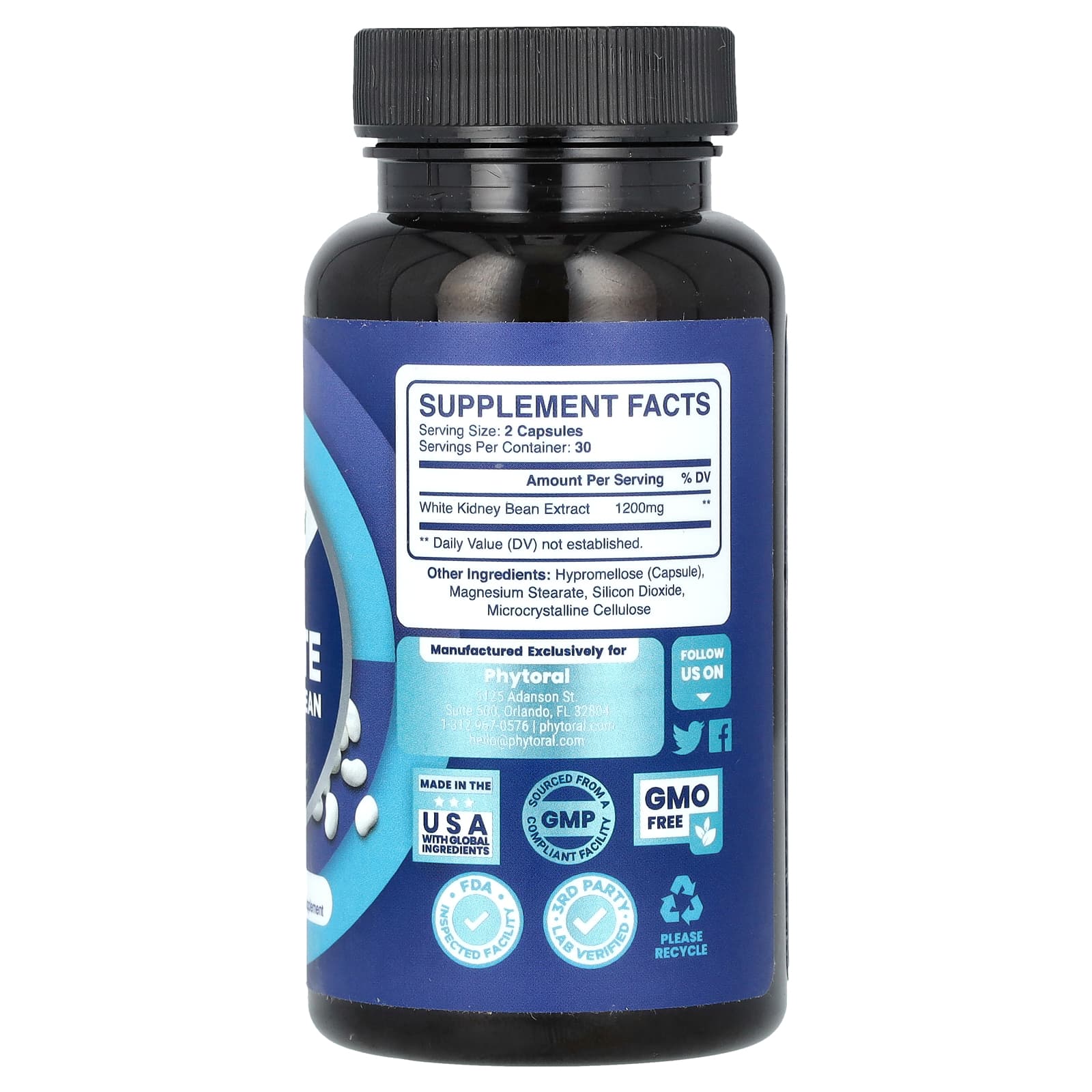 Phytoral, White Kidney Bean Extract, 60 Capsules (600 mg per Capsule) - Image 2