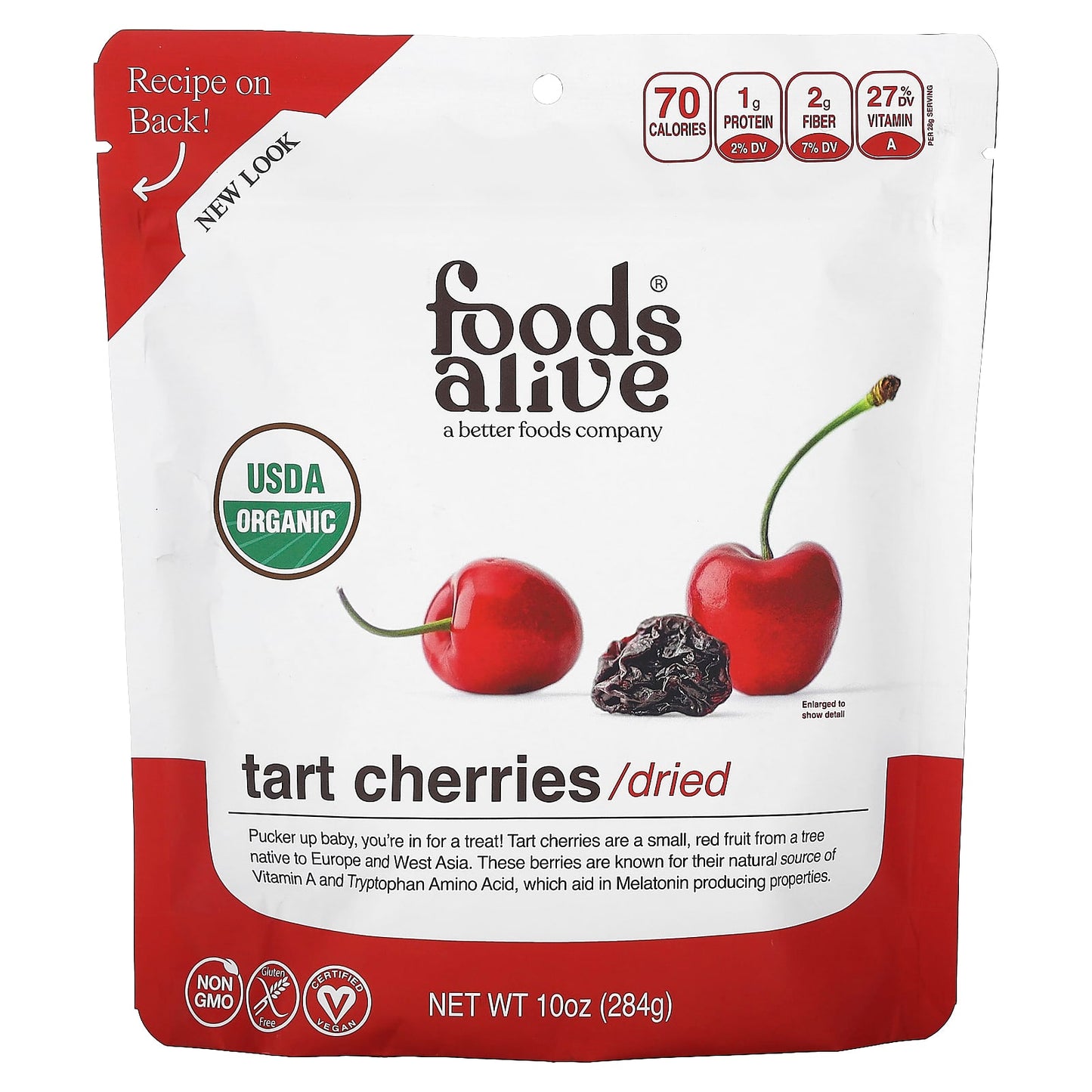 Organic Dried Tart Cherries for Natural Energy Boost - 10 oz - Image 1